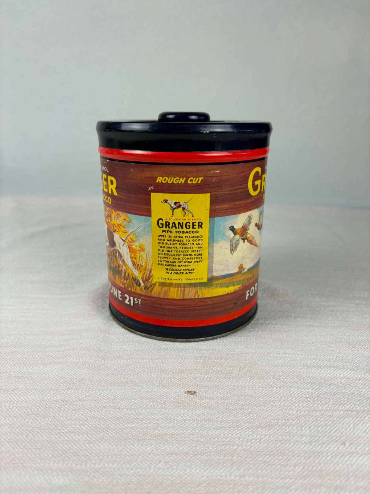 Vintage Granger Pipe Tobacco Tin 14 Oz Father’s Day For Dad Only Hunting Dog Phe