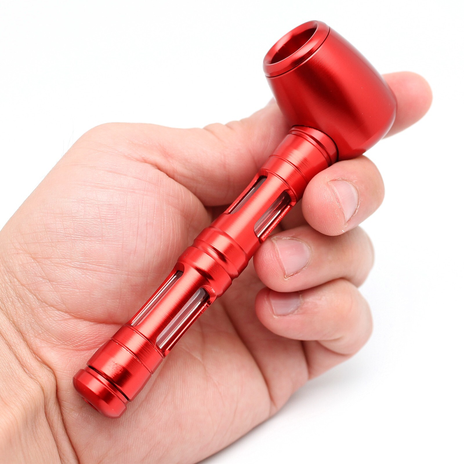 4.7″ Metal Aluminum Red Smoking Bowls Alloy Tobacco Pipes Smoke Anodized Pipe