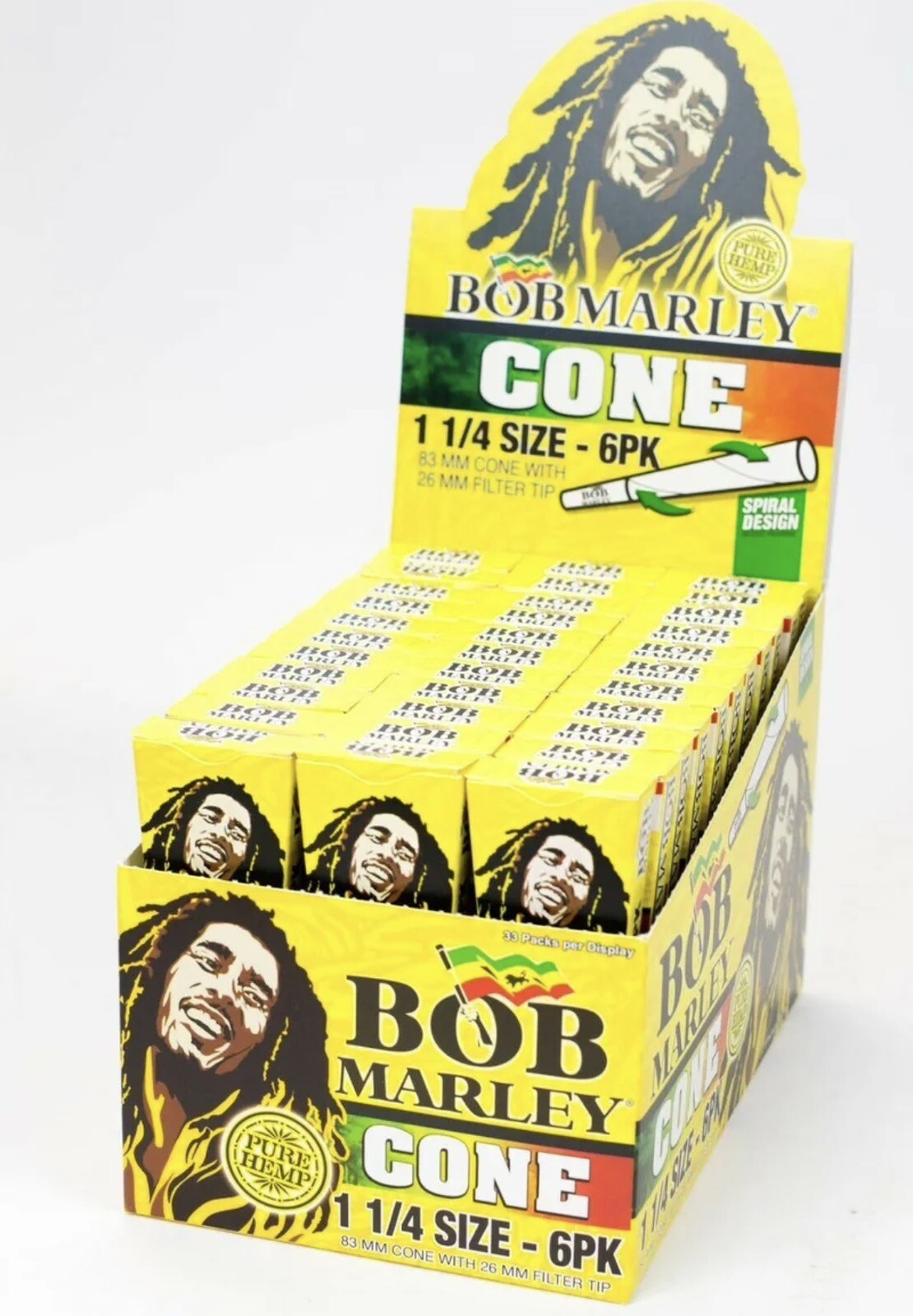 Bob Marley Cone 1 1/4 Size 10 Packs( 60 Cones)