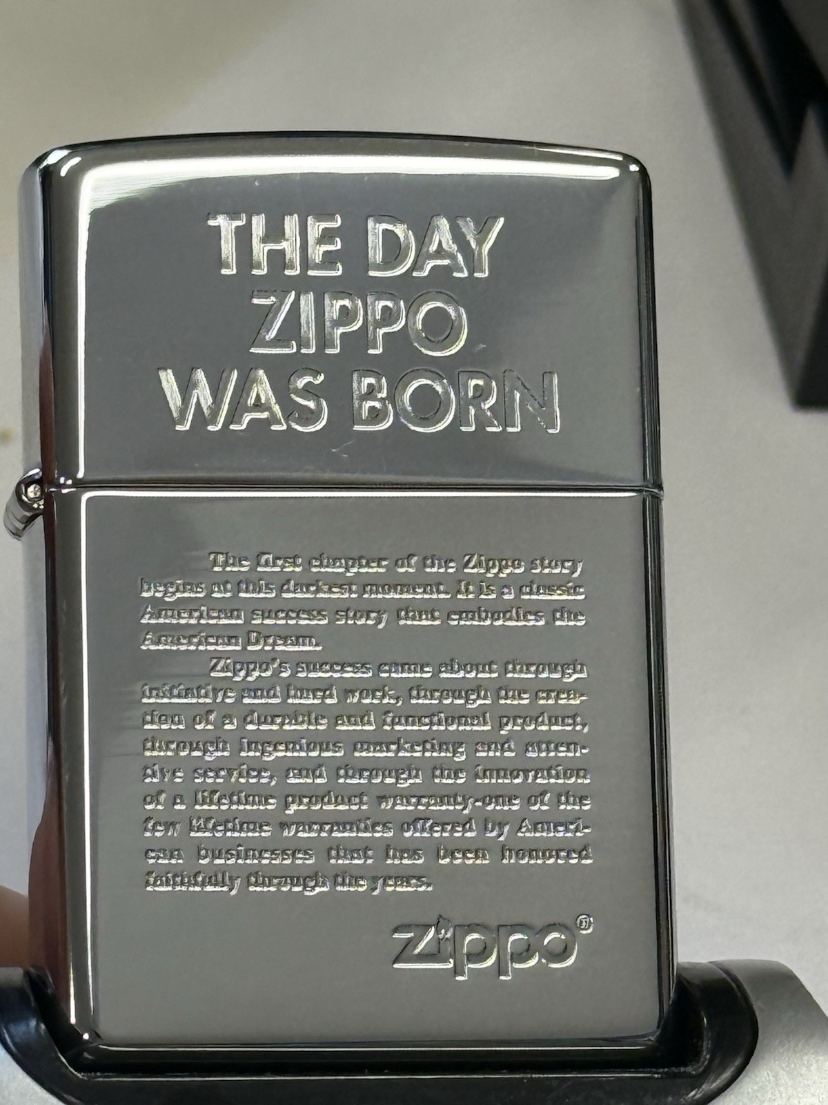 ZIPPO 1999 THE DAY ZIPPO WAS BORN POLISHED CHROME LIGHTER UNFIRED IN BOX C798