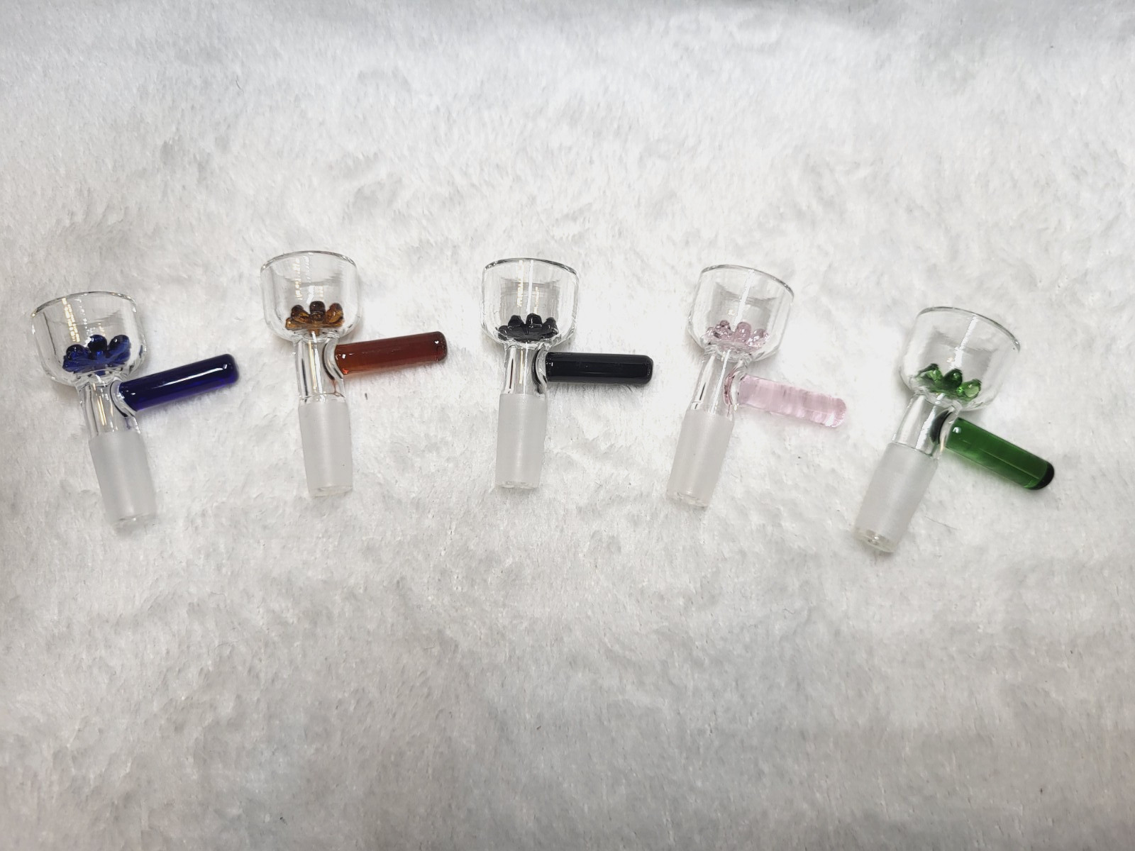 Snow Flake Glass Bowl w/ Built in Glass Screen (10mm Male) – US Seller