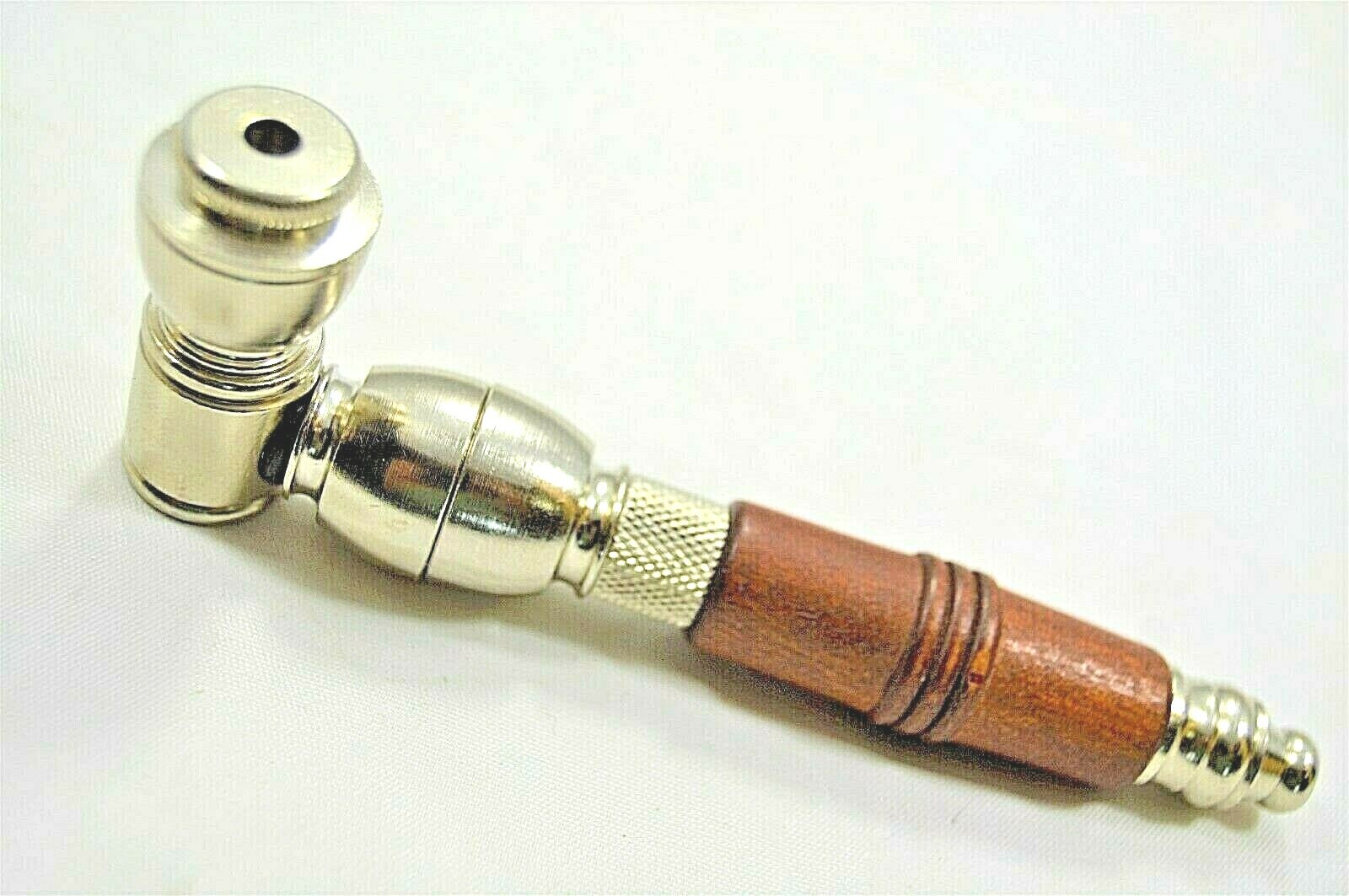 Metal Tobacco Chamber Smoking Pipe Solid Brass Silver Hand Long Pipes Bowl