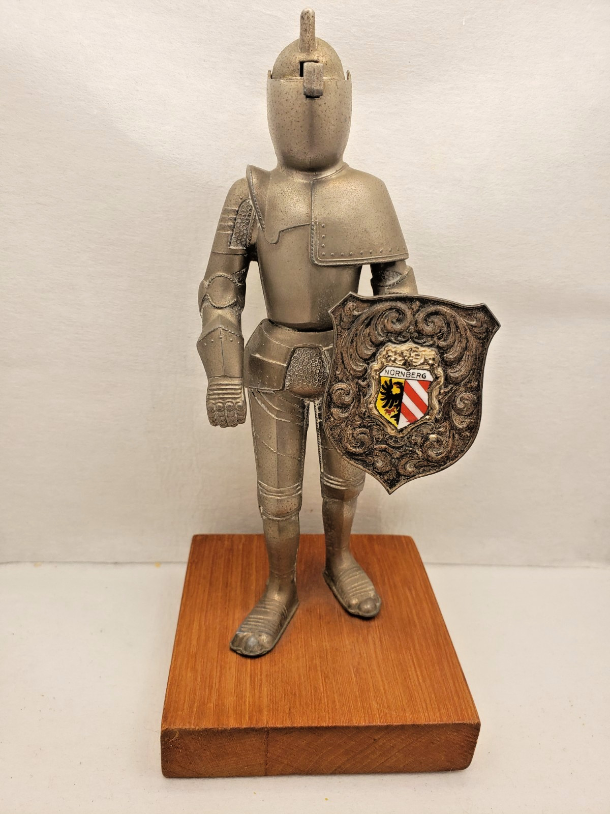 Vintage Knight in Armor Shield Table Lighter Nurenberg Germany