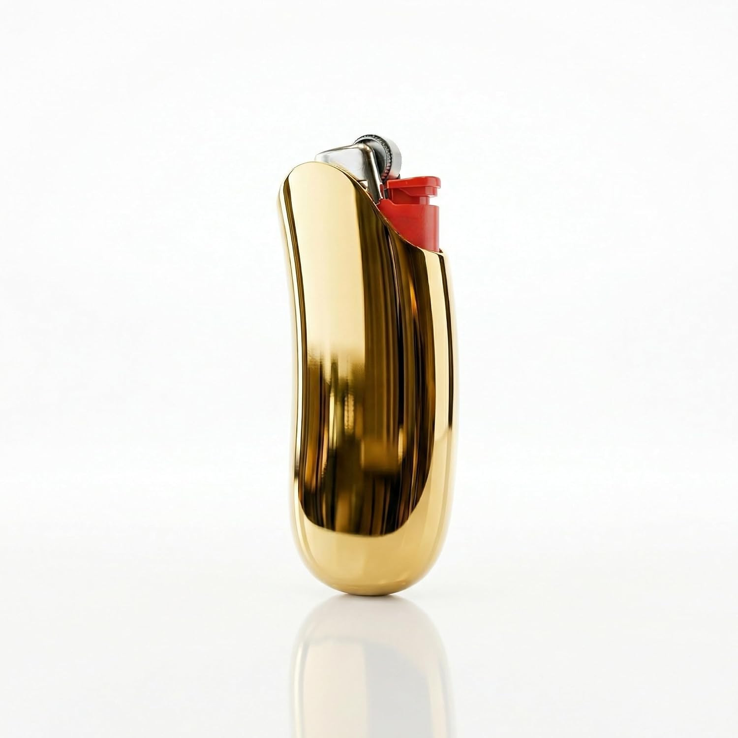 Gold Lighter Case Heavy Cover Metal Holder Sleeve for J6 Lighters Ergonomic Curv