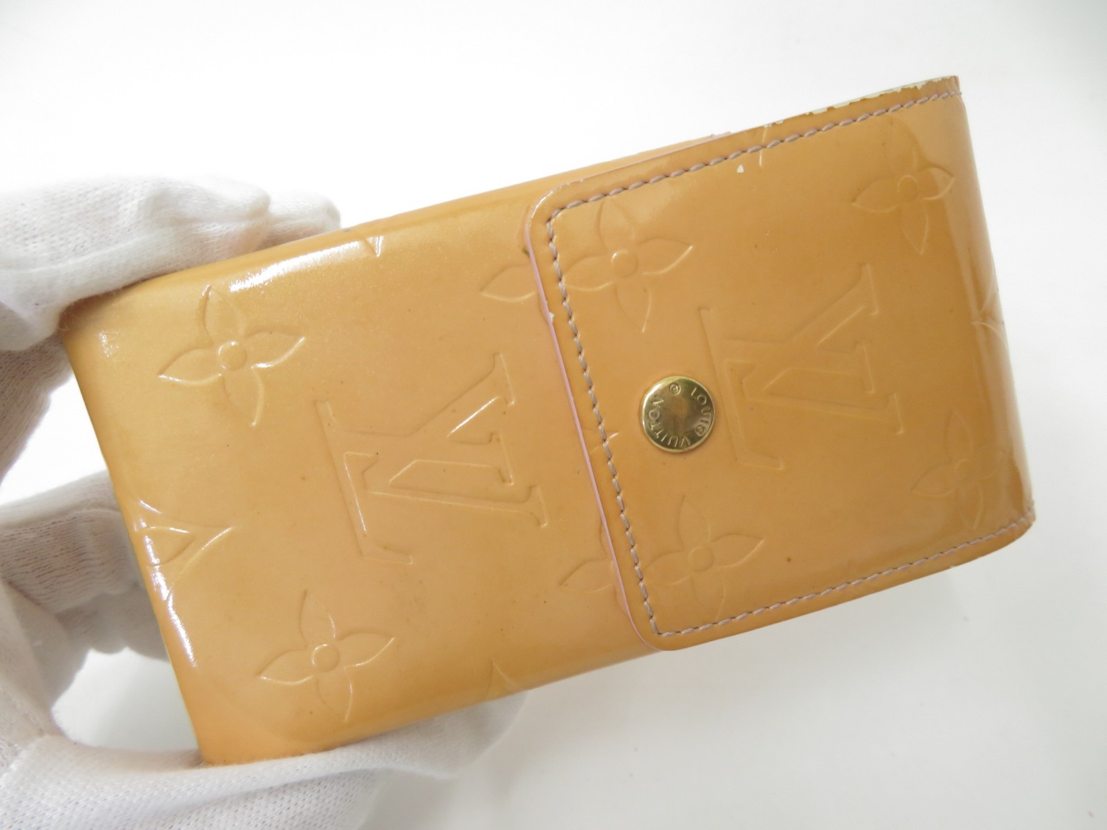 Authentic LOUIS VUITTON Cigarette Case Monogram Vernis shoulder bag F#52949