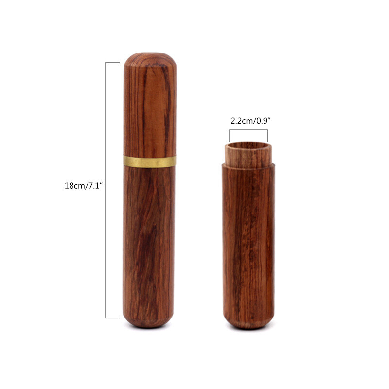 Rosewood Portable Travel Cigar Case Humidor Single Cigar Tube Moisture-proof