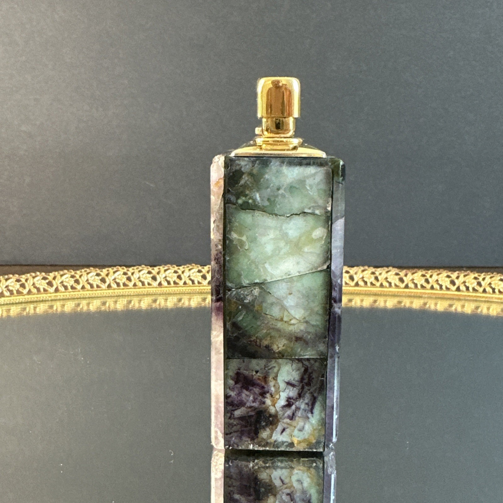 Rowenta Fluorite Table Lighter Germany Rare Not Tested Vintage Stone Art Deco