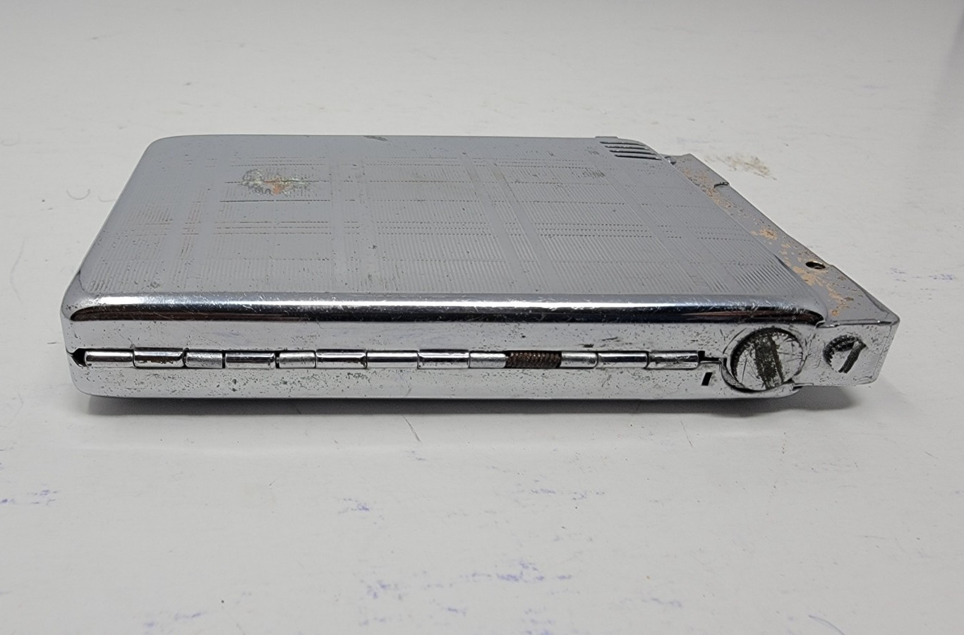 1930s Lido Automatic Cigarette Lighter & Case Art Deco Chrome Not Working Fair C