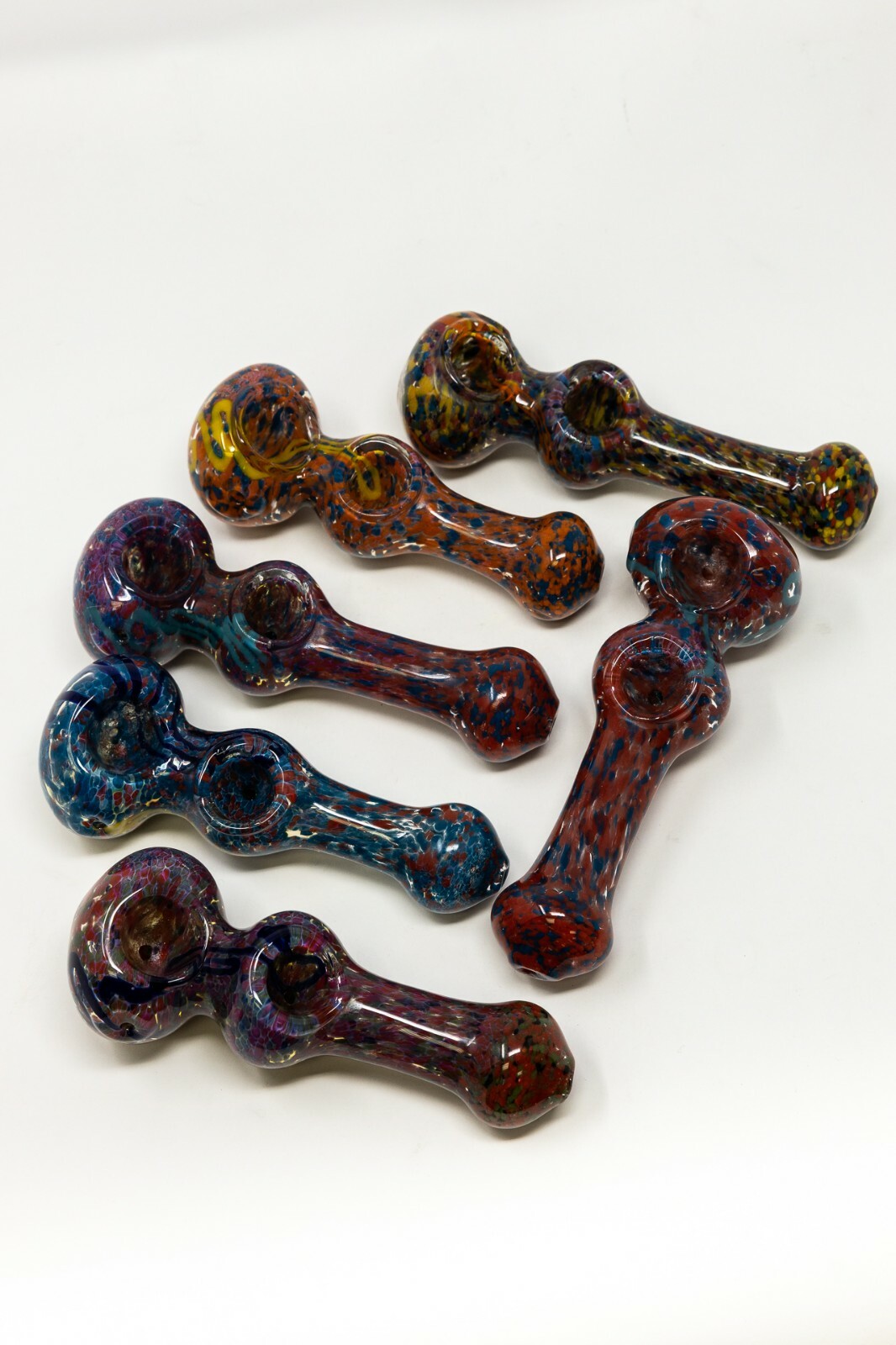 5″ Collectible Double Bowl Tobacco Hand Smoking Spoon Glass Pipe w/ Carb Hole