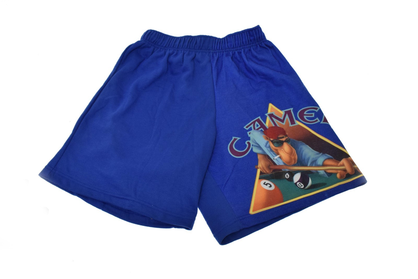 VTG Joe Camel R.J. Reynolds Men’s Pull On Shorts One Size Blue Joe Playing Pool