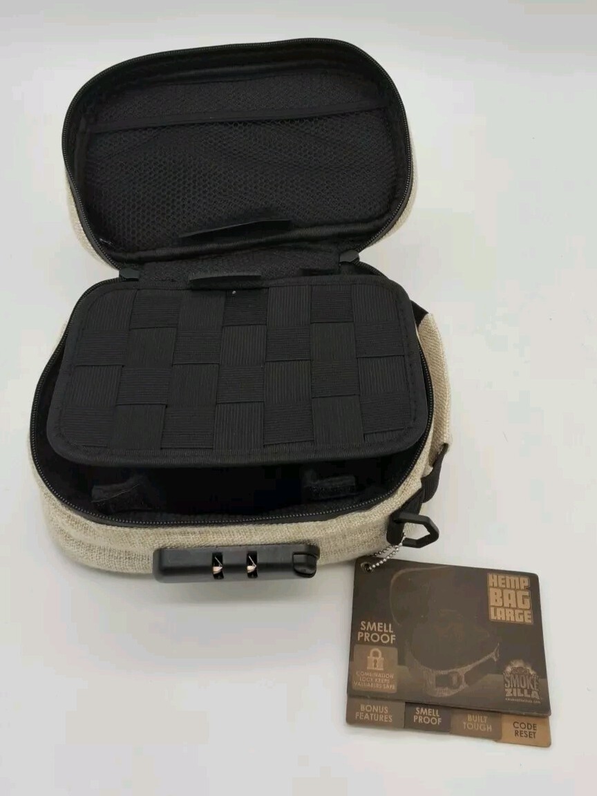Smokezilla Tan Hemp Locking Storage 6″ X 9″ W/ Smell Proof Technology