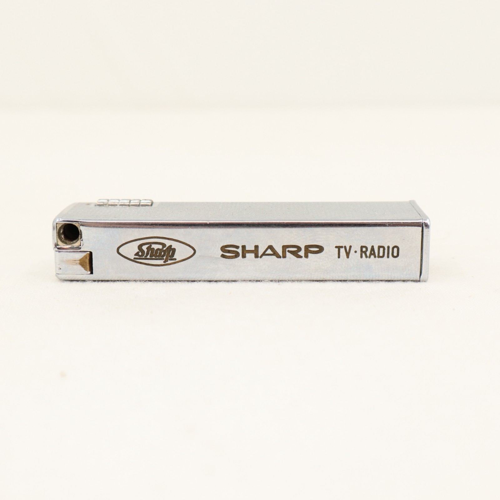 VTG Hadson Mini Rollagas Stick Lighter SHARP TV Radio Japan Chrome