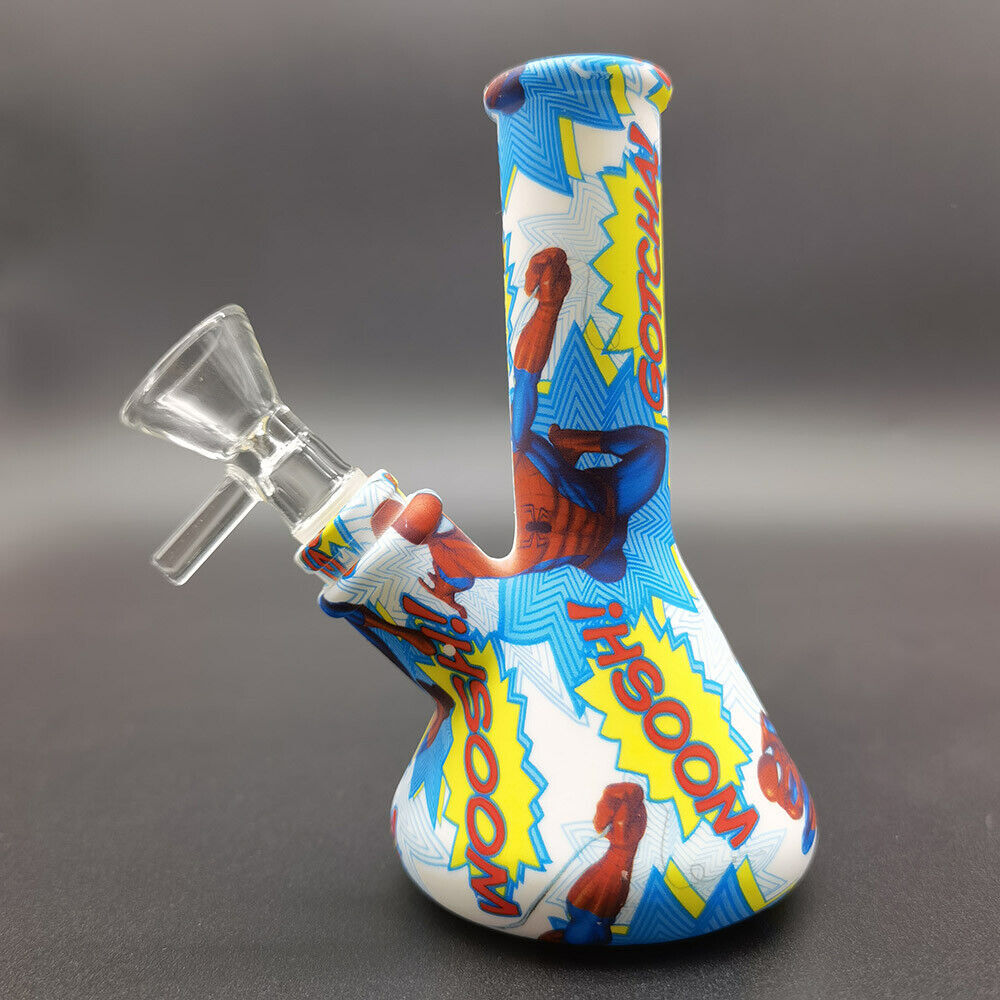 Silicone Hookah 5inch Smoking Water Pipe Bong Bubbler Shisha w/ 14mm Glass Bowl