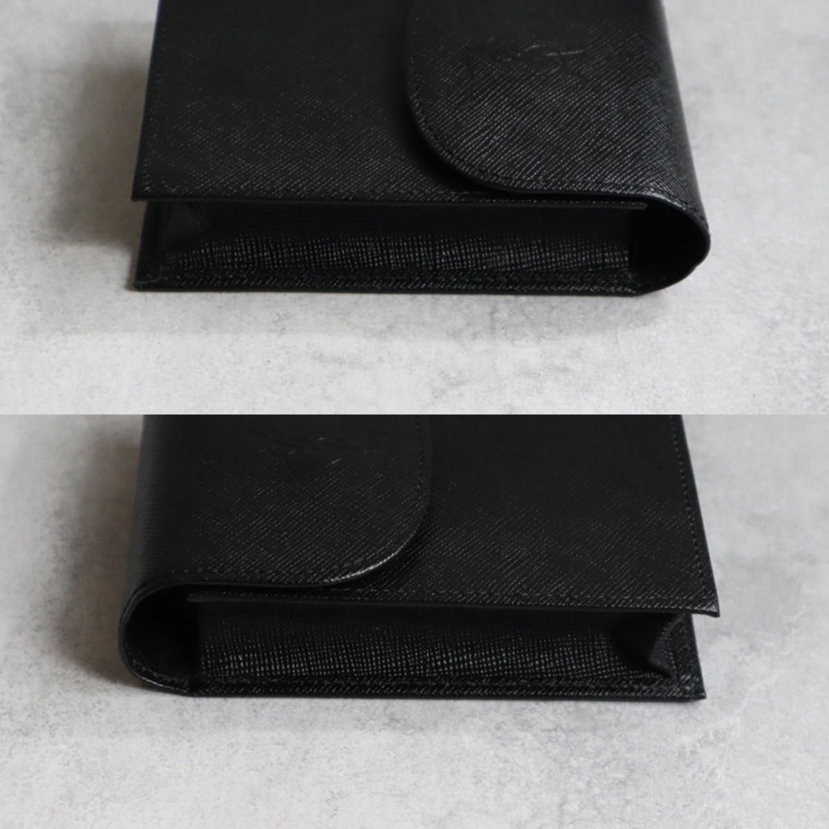Yves Saint Laurent Monogram Cigarette Case Leather Black Used