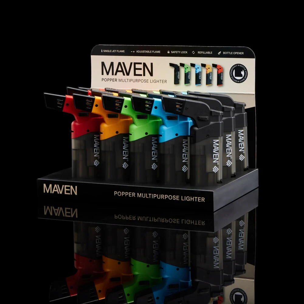 😎💥 2 X MAVEN POPPER MULTI PURPOSE TORCH LIGHTER ADJUSTABLE FLAME 🔥 LOT OF 2 ✨