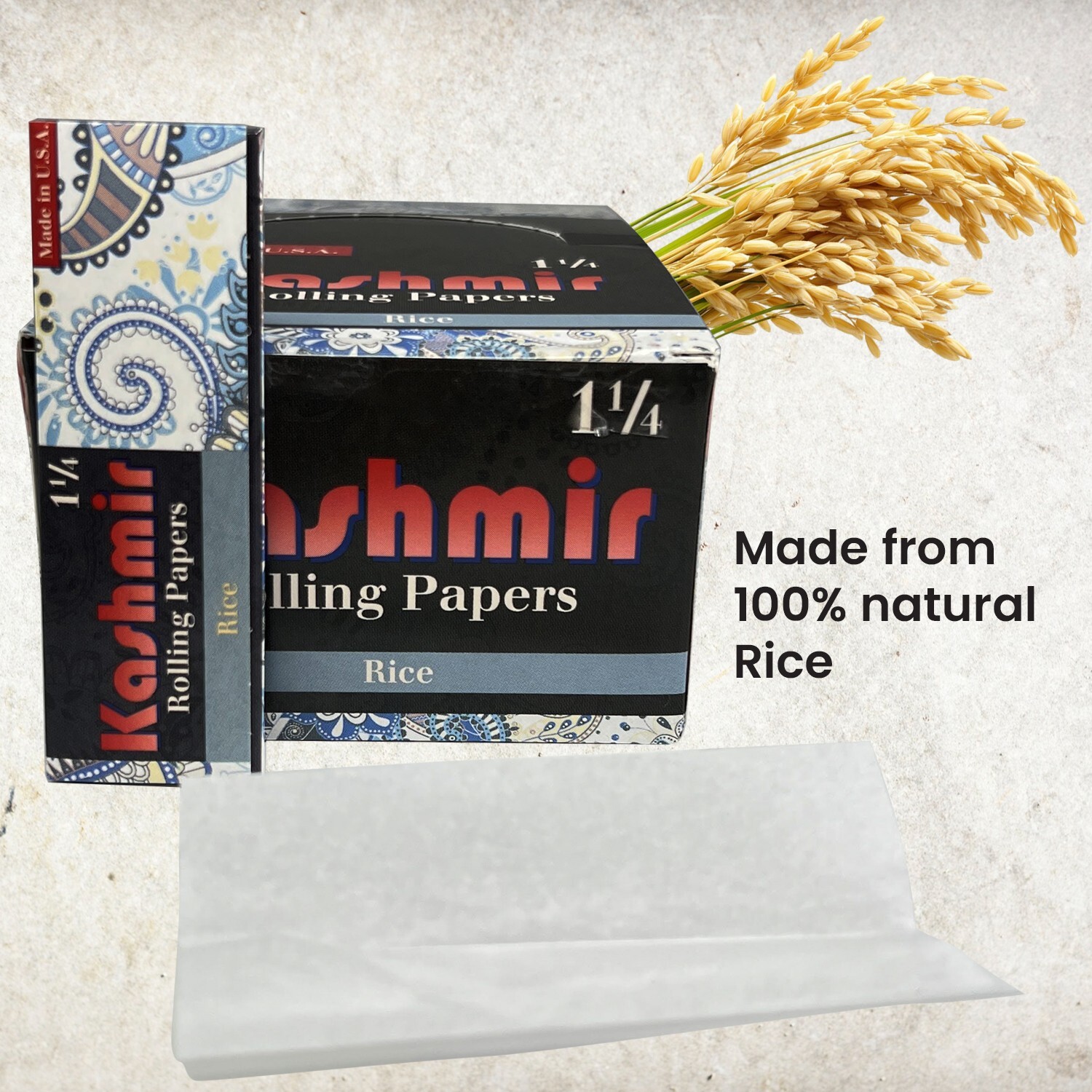 Rice Rolling Papers Ultra Thin 50 Pack 1.25 1 1/4 Size 50 Pack = 1600 Leaves