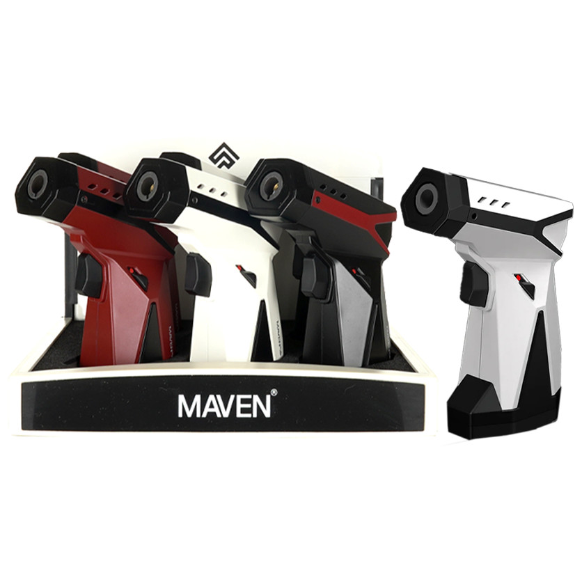 Maven Phantom Torch Lighters 6 Pack Display Windproof Jet Flame Refillable