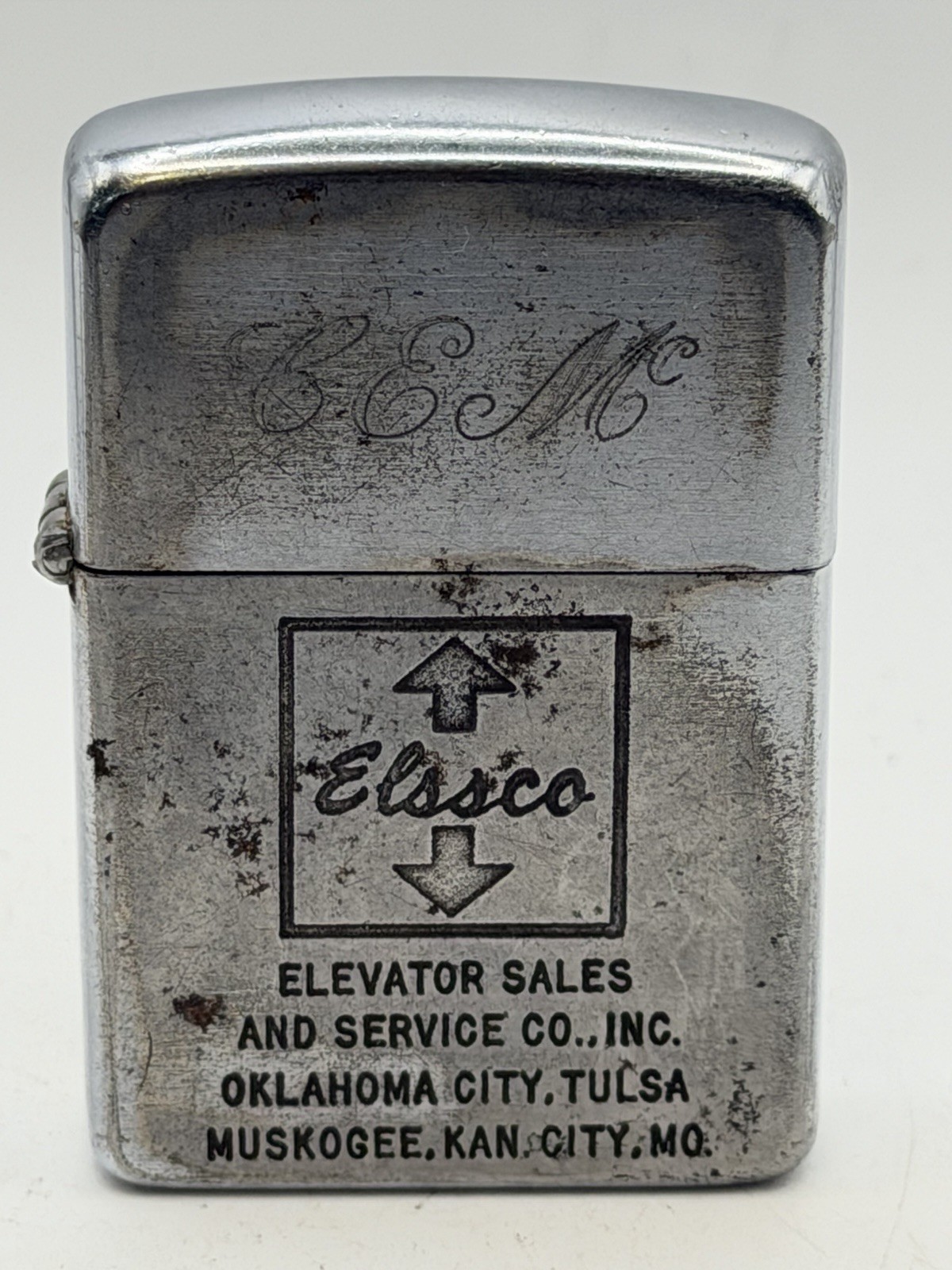 Vintage 1937-1950 Elssco Advertising Zippo Lighter W/ Casual Men’s Watch
