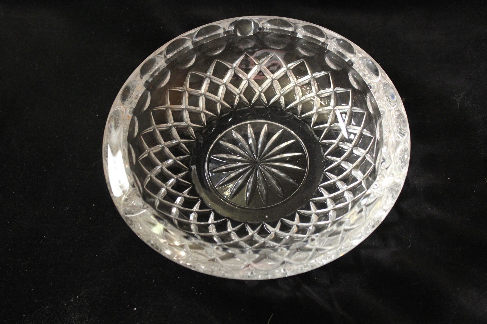 Vintage Cigar Ashtray Lead Crystal Glass 8 Point Star 5.25″w cigarette
