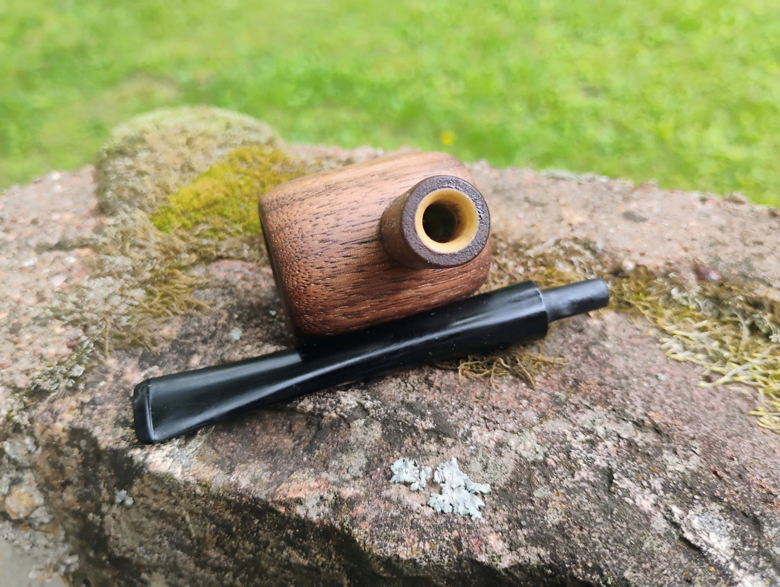 Made in USA Walnut Pipe Straight Stem Tobacco Smoking Pipe Corncob Style Pipe