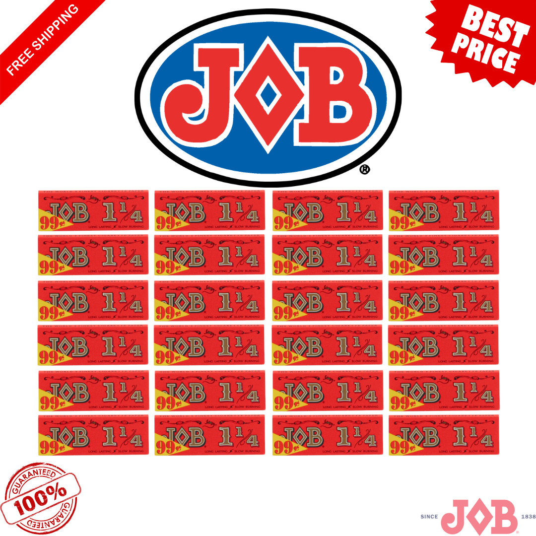 JOB 1 1/4 Orange Rolling Papers – 24 Pack | Slow-Burning, Natural Gum