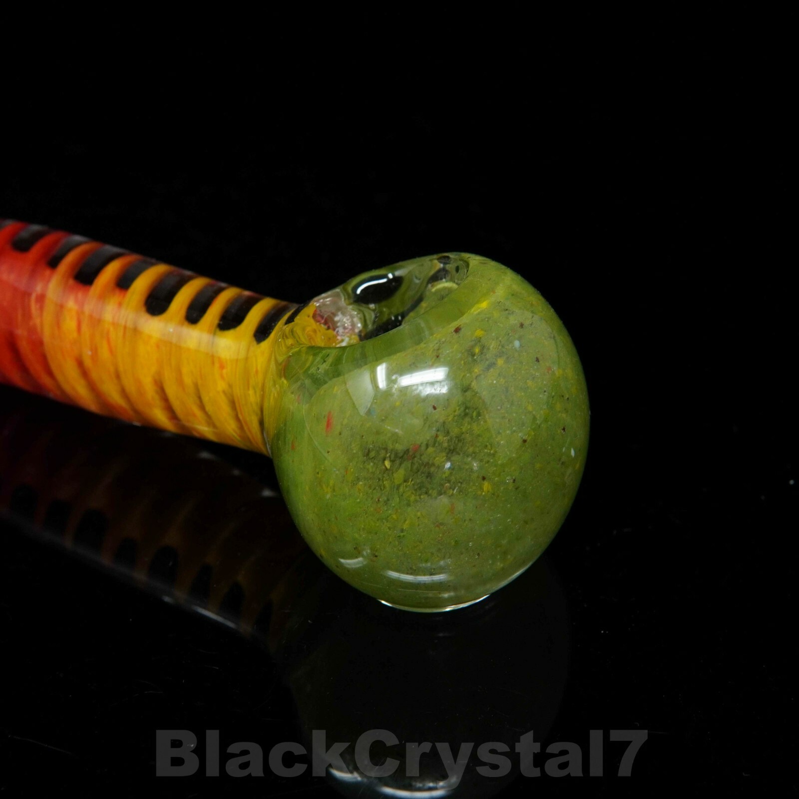 4.5 in Handmade Thick Random Rasta Spiral Tobacco Smoking Bowl Glass Pipes