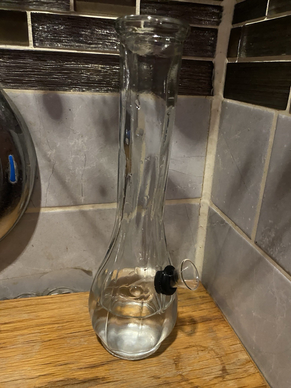 glass bong with slide bowl homemade