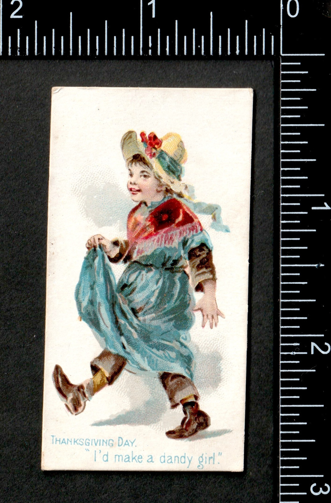 “Dandy Girl” Boy in Dress N88 Terrors of America Duke Tobacco Card 1880s SR.ta.G
