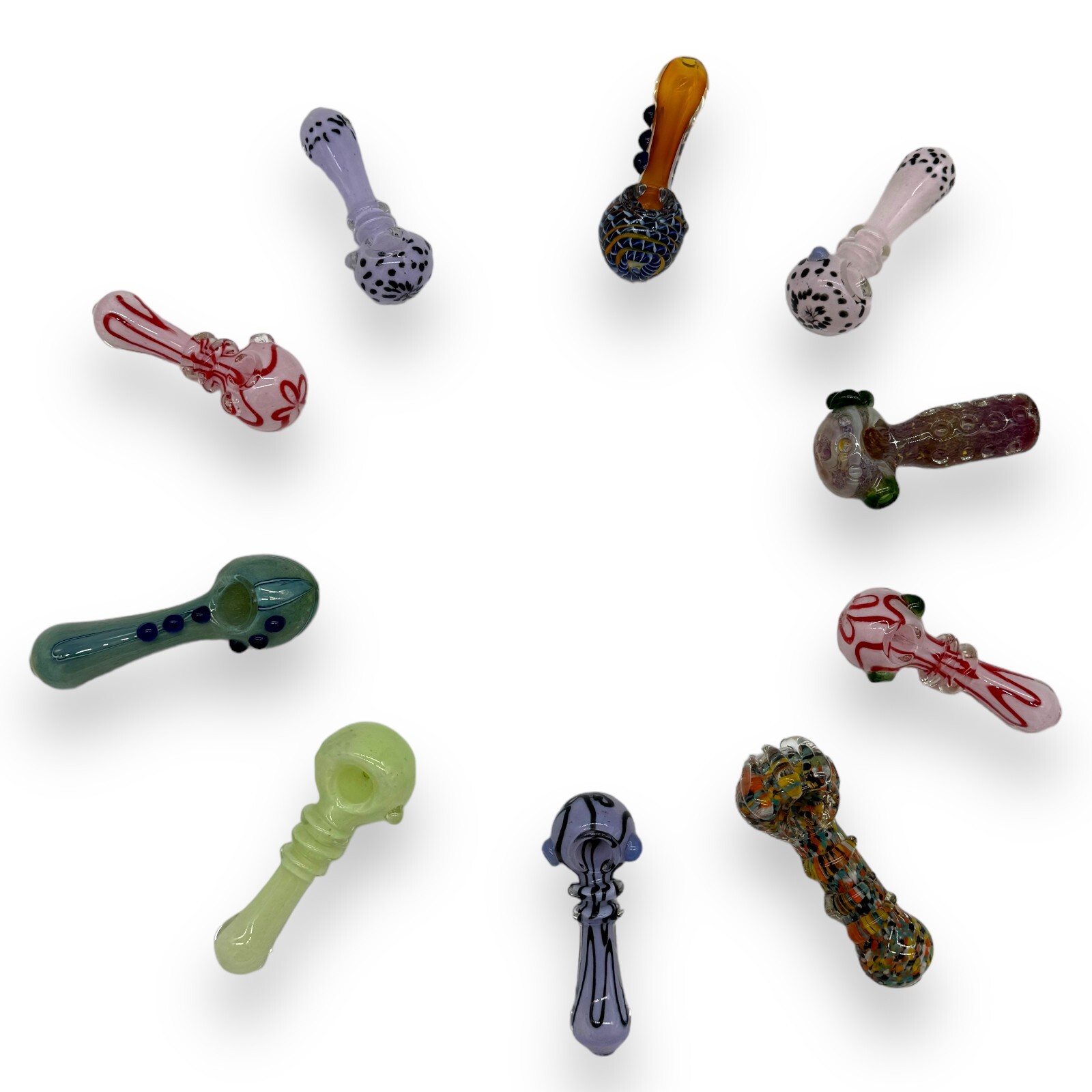 Tobacco Smoking Glass Pipe Wholesale , Bulk Lot , 10pcs ,4-5 inches