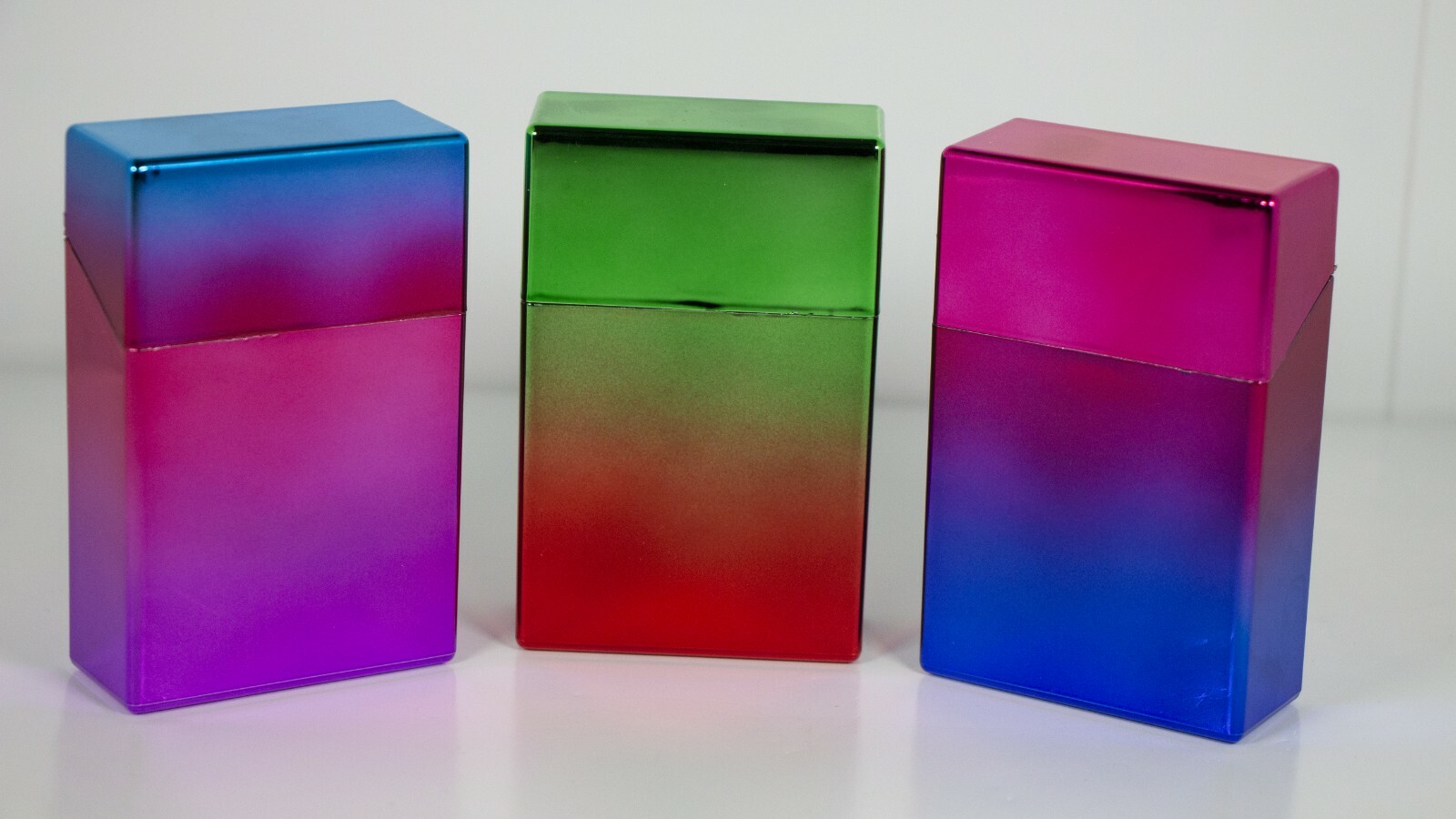 12 Assorted Gradient Design Push Open Cigarette Case Pack Holders for King Size