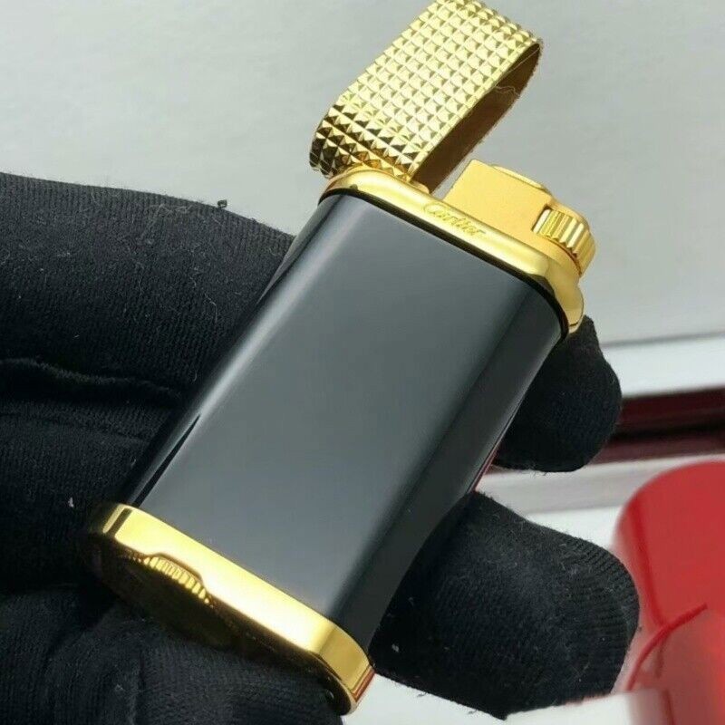 Smoking Lighter Cartier Classic Luxury Lighter Gas Lighter With Stones & Box #U1
