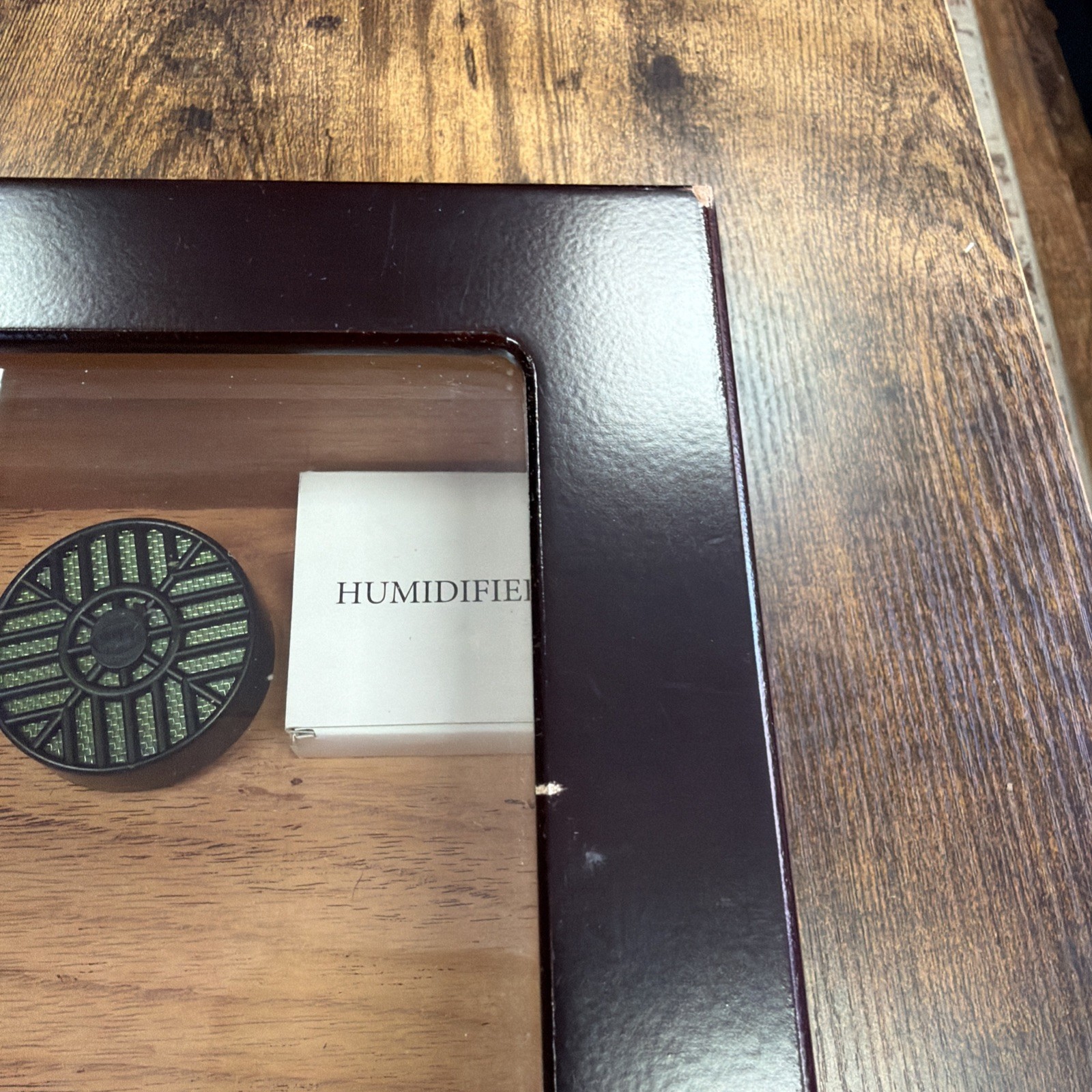 Humidor Supreme Wood Cigar Box Cedar Lined w Hygrometer Glass Top See Through