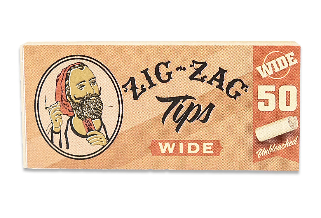 Zig Zag Tips Naturally Unrefined Rolling Paper WIDE Filter Tips 50/Pk USA SHPD