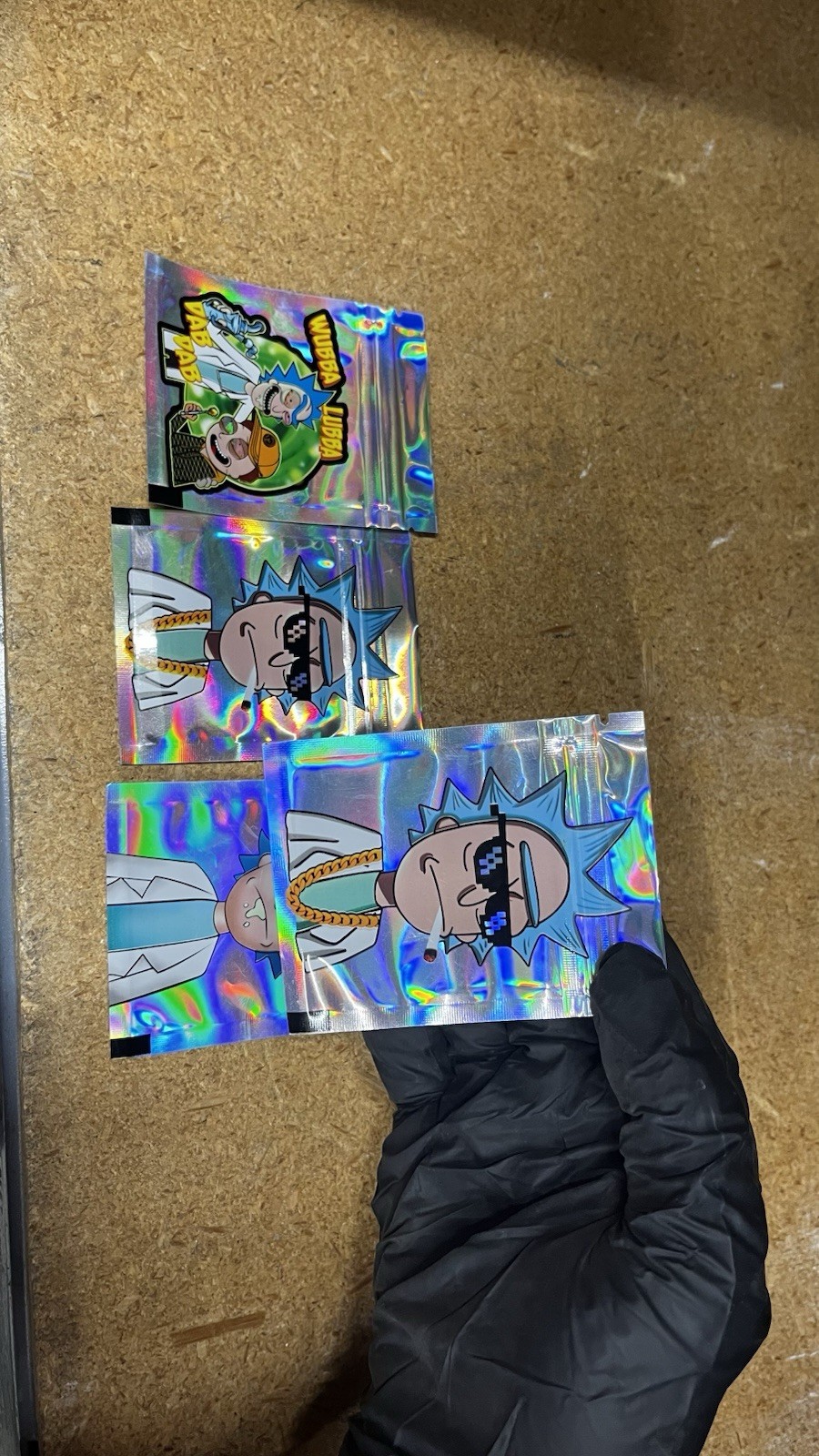 Rick and Morty Smell Proof Mylar Bags Lot of 4 Holographic