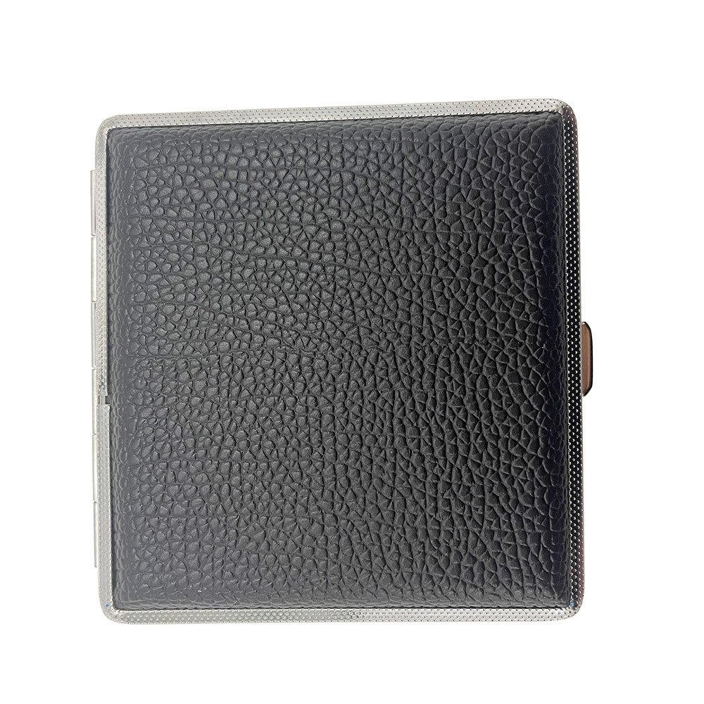 PU Leather Cigarette Case for 20 Regular Size Cigarettes Double Sided Clip