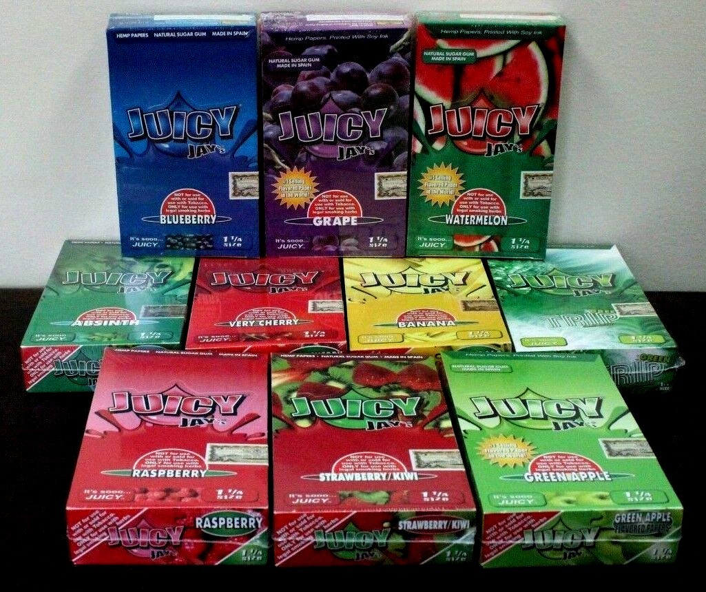 JUICY JAY’S 1 1/4 Cigarette Papers~24 Pack~YOU PICK~FULL BOX~SEALED