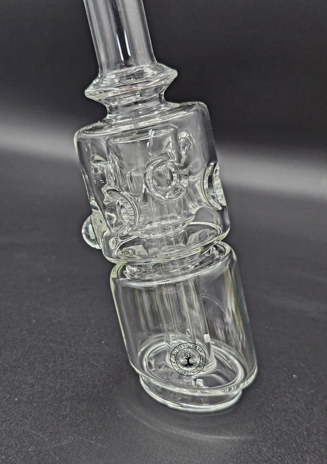 Roots Glass Thick Fab Peak Top Attachment w/ Opal American Made Borosilicate 7″