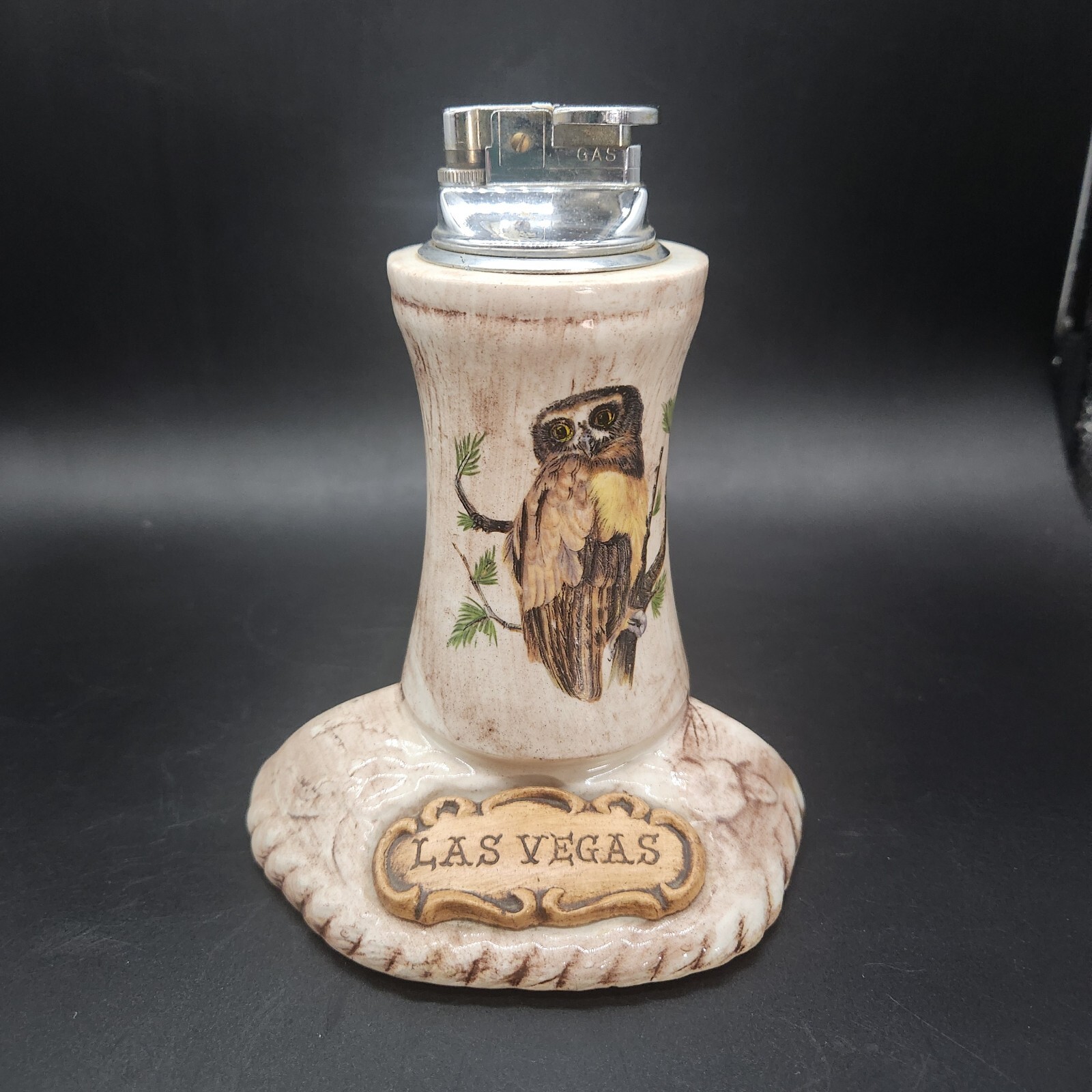 Treasure Craft Las Vegas Owl Table Lighter Retro & Vintage