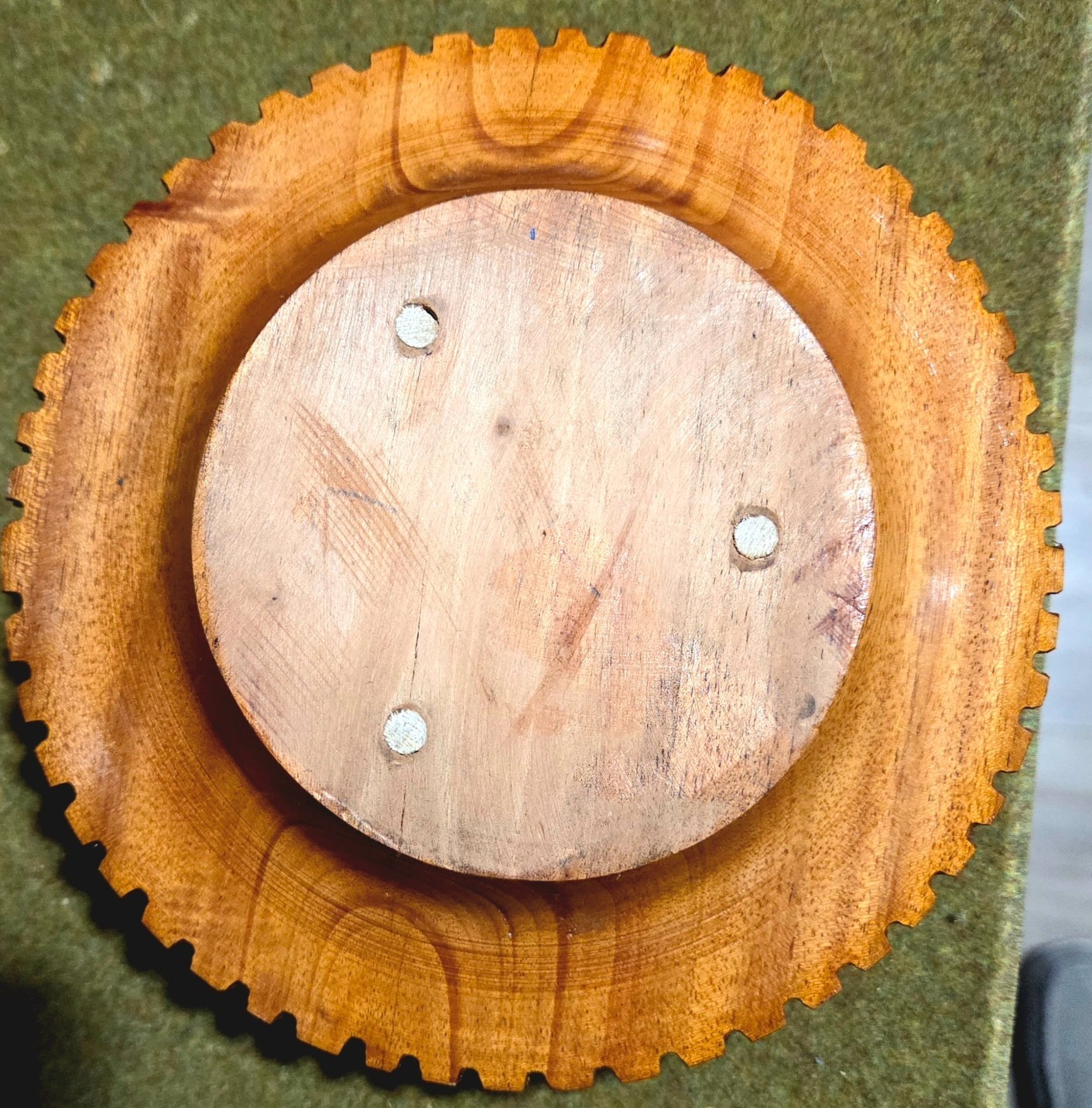 Vintage Handmade Carved Wooden Cigar Ashtray for Smoking Room Lounge COHIBA