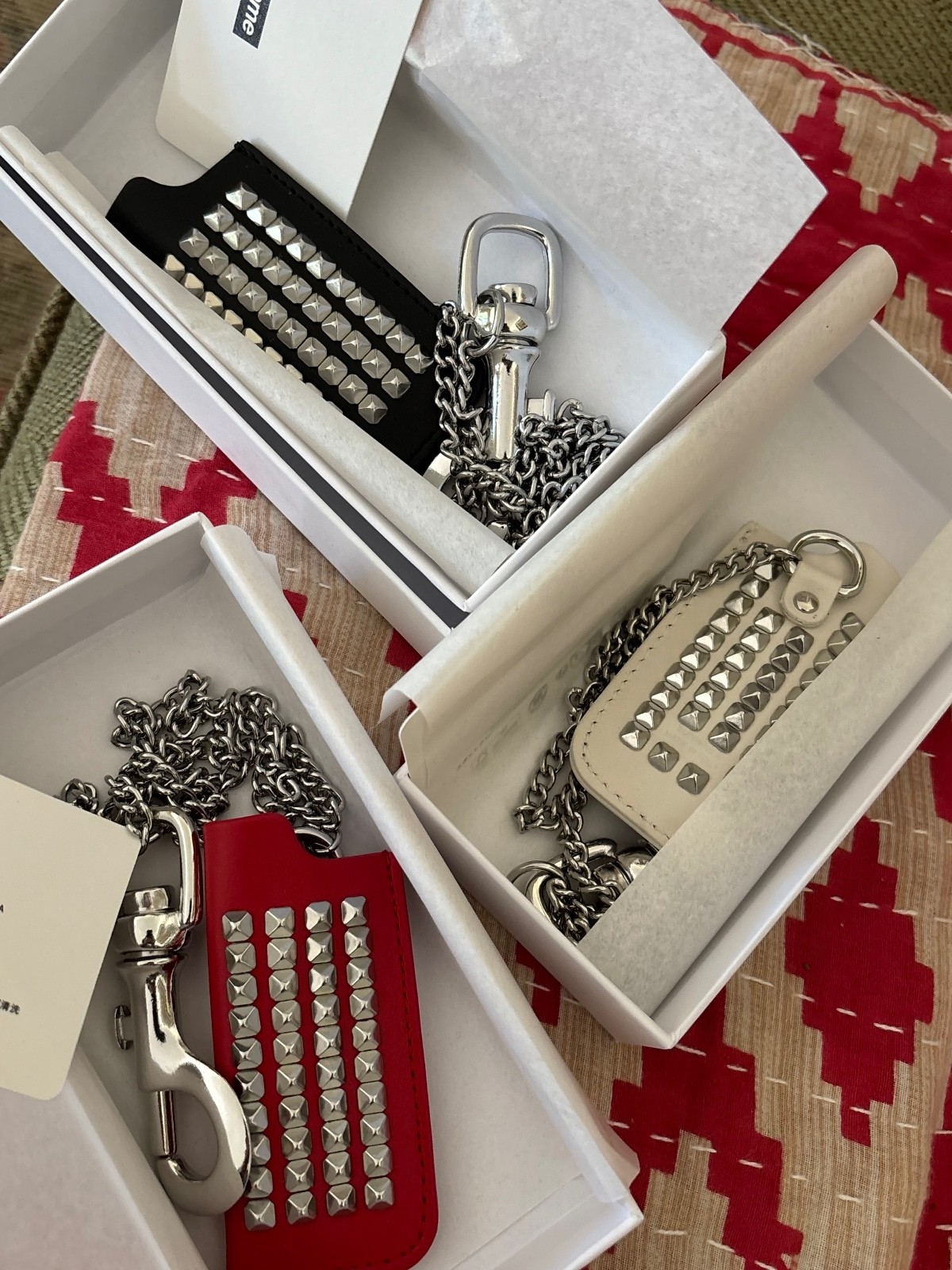 Supreme Studded Leather Lighter Holder w/ Chain Clip – Black