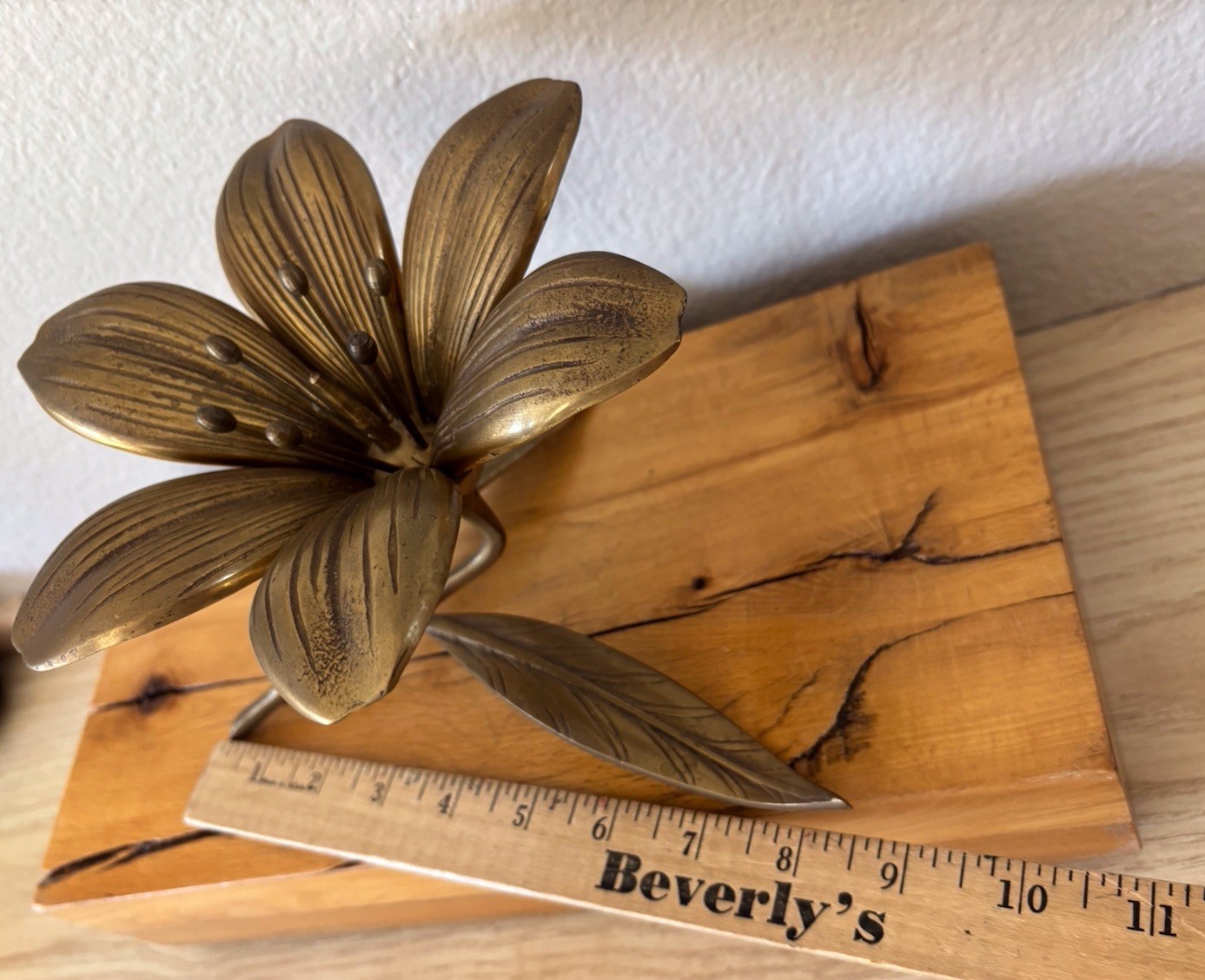 VTG Hollywood Regency MCM Brass Flower Ashtray Removable Petal Trays