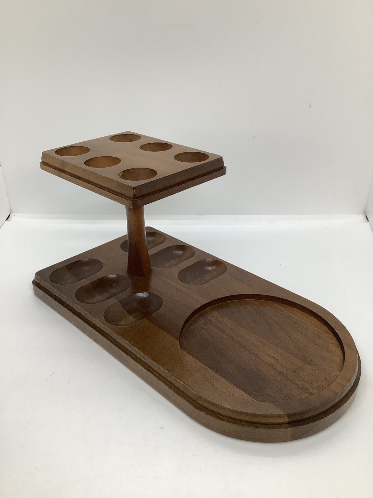 VTG Decatur Industries Wooden Tobacco Pipe Holder 6 Slot