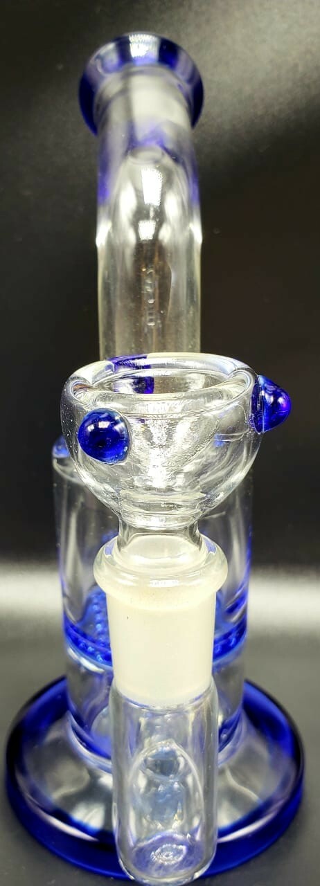 7″ BLUE HONEYCOMB PERCOLATOR Tobacco Hookah Water Pipe Bong THICK Glass +SCREEN