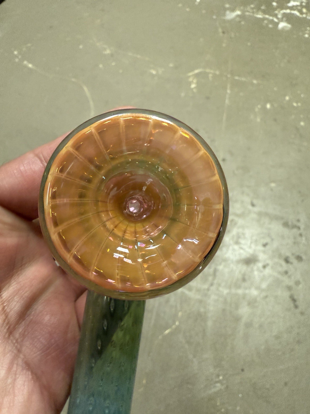 🔥 Stunning Custom-Made Hammer Glass Bubbler– Color-Changing Marble Opal
