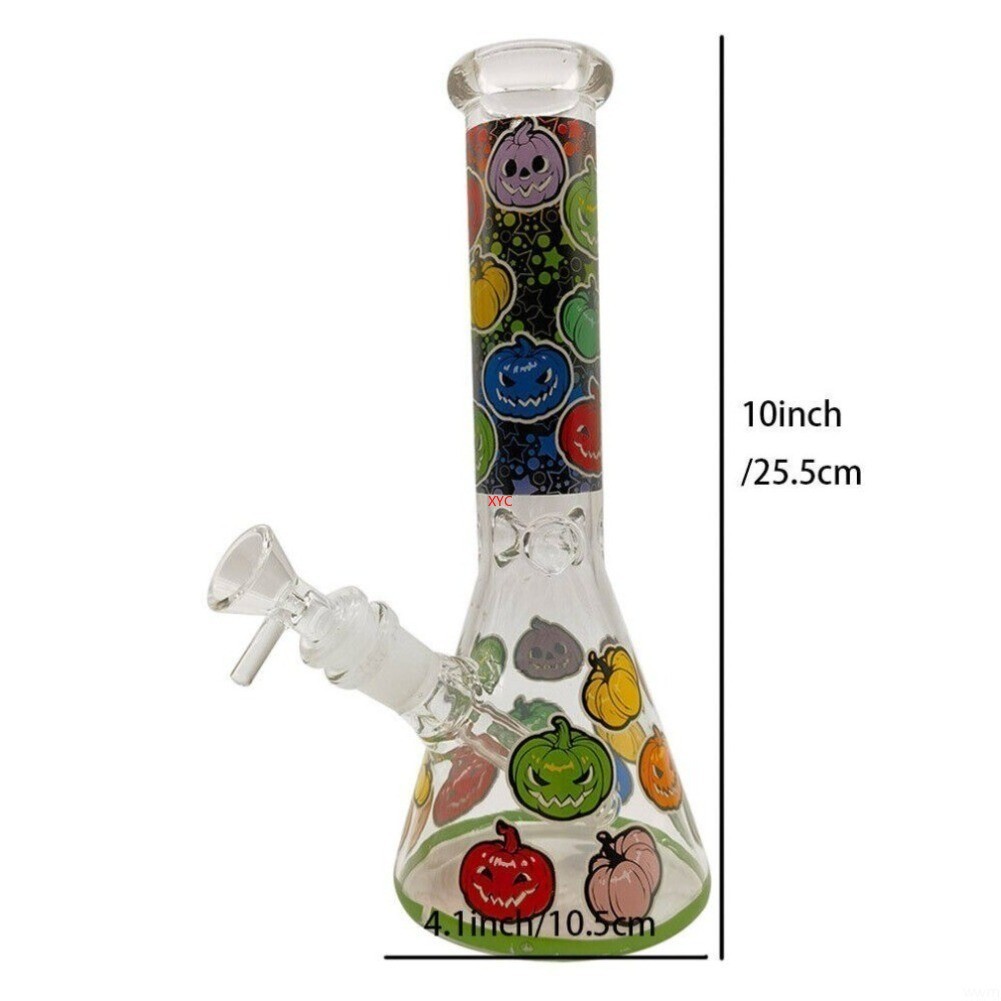 10″ Luminous Pumpkin Glass Bong Smoking Hookah Water Pipe W/ 14mm Bowl Hookahs