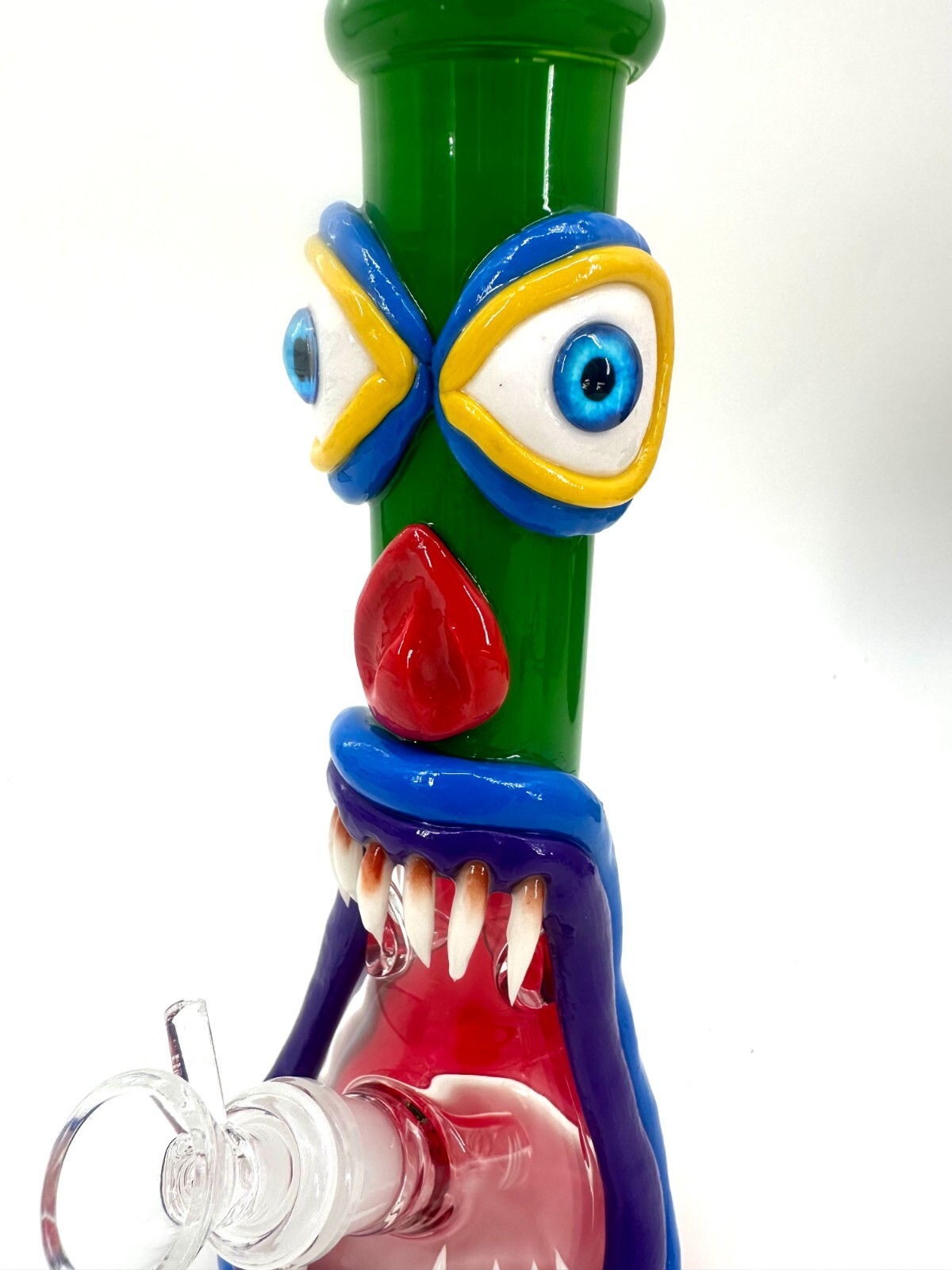 18in Heavy Thick Glass Bong Water Pipe Hookah Bongs with Skull catcher Yellow
