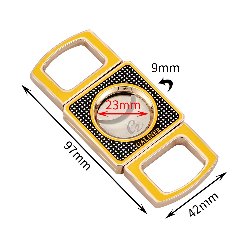 Galiner Cigar Cutter Pocket Gadgets Cigar Tool Knife Scissors Accessories Yellow