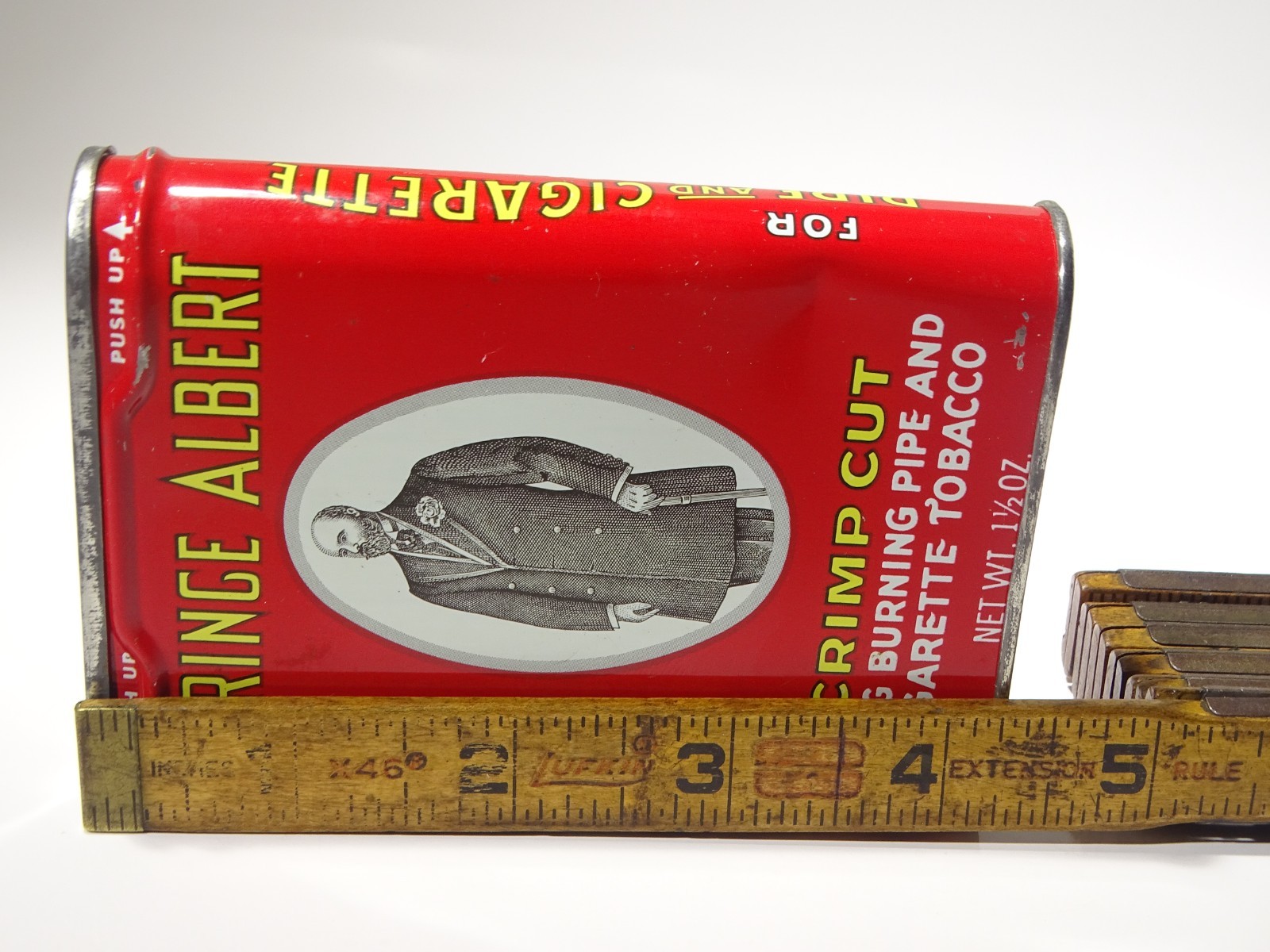 💥Vintage Prince Albert Crimp Cut Pipe & Cigarette Tobacco Empty TIN ~ USED ~