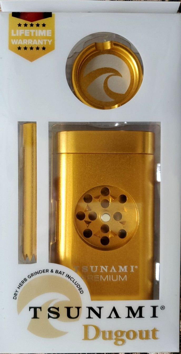 TSUNAMI PREMIUM MAGNETIC DUGOUT GRINDER *USA* GOLD