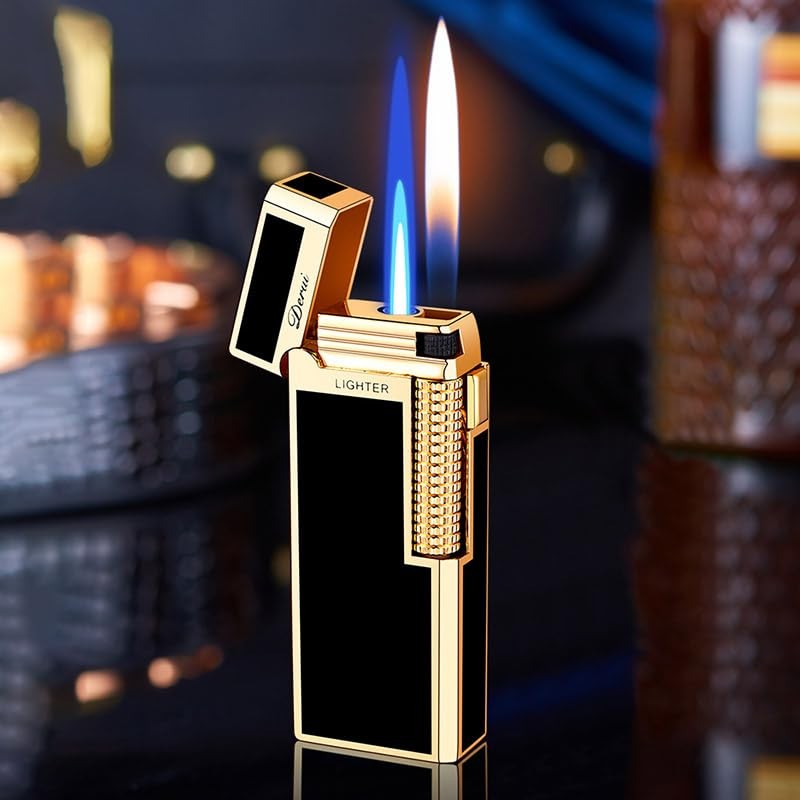 Classic Butane Dual Flame Lighter, Jet Torch Soft Flame 2 in 1 Windproof Refi…
